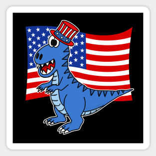 4th July T-Rex American Flag Dinosaur Magnet